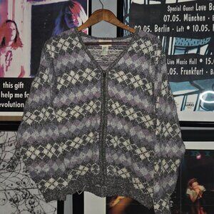 vintage 90s st Johns bay zip up cardigan knit sweater acrylic cotton